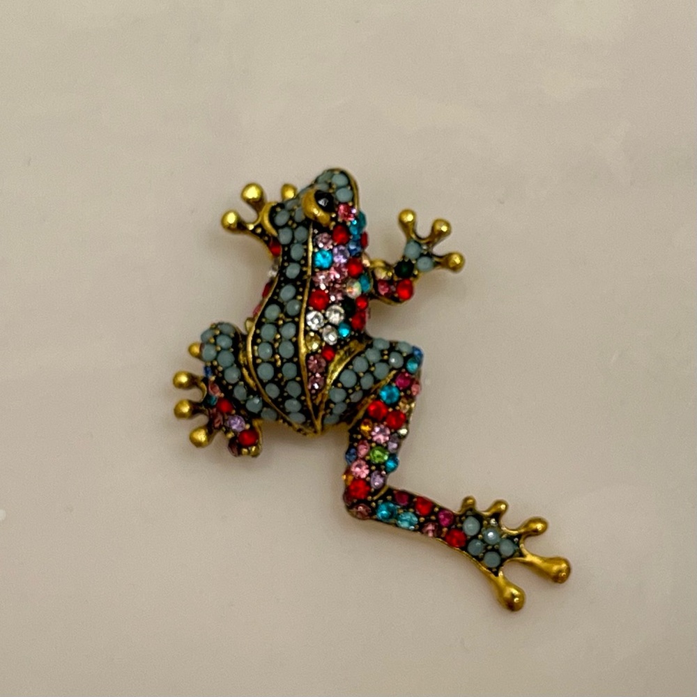 Unique Frog Rhinestone Brooch - Picture 8 of 9